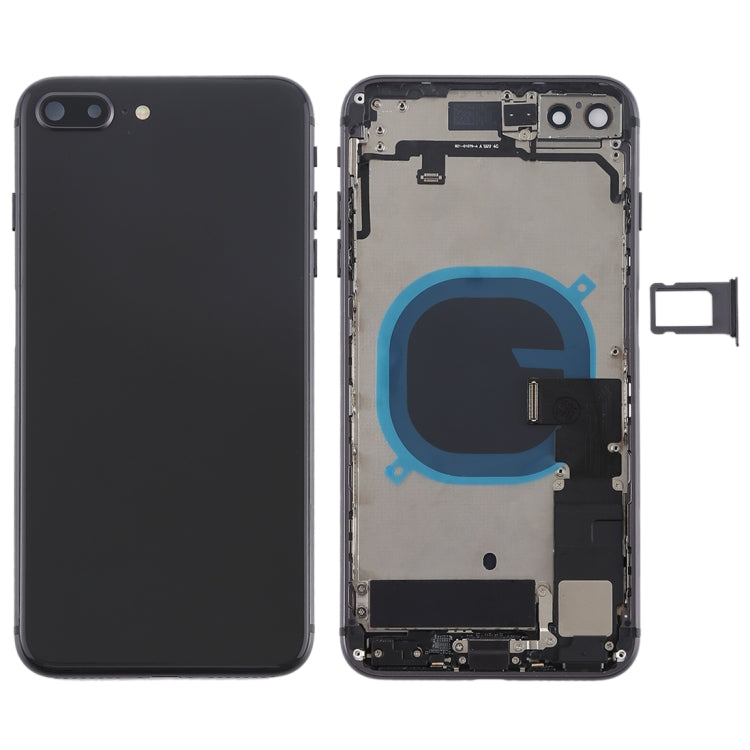 Battery Back Cover Assembly with Side Keys & Vibrator & Speaker Ringer Buzzer & Power Button + Volume Button Flex Cable & Card Tray for iPhone 8 Plus(Black) - iPhone 8 Plus Parts by PMC TechLife | Online Shopping South Africa | PMC TechLife | Buy Now Pay Later Mobicred