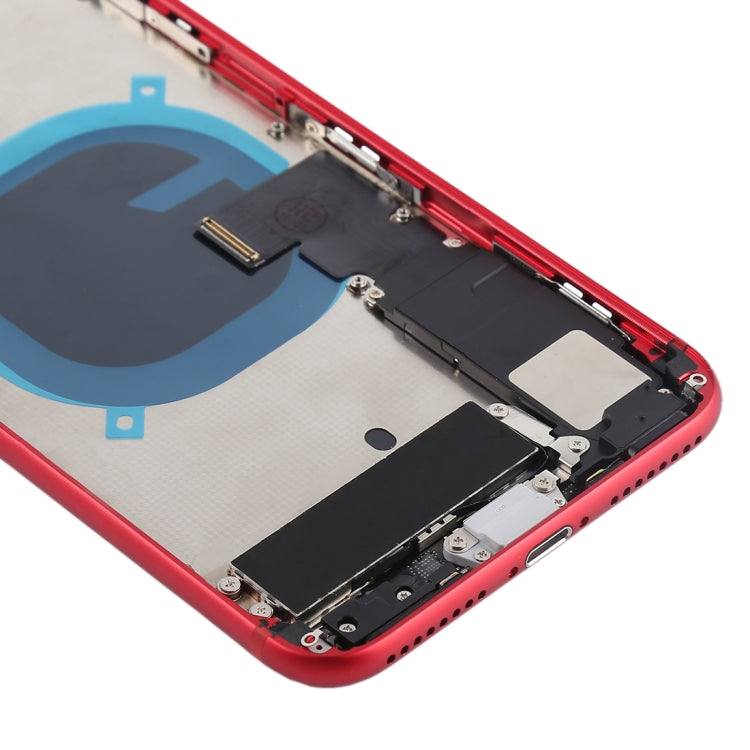 Battery Back Cover Assembly with Side Keys & Vibrator & Speaker Ringer Buzzer & Power Button + Volume Button Flex Cable & Card Tray for iPhone 8 Plus(Red) - Back Cover by PMC TechLife | Online Shopping South Africa | PMC TechLife
