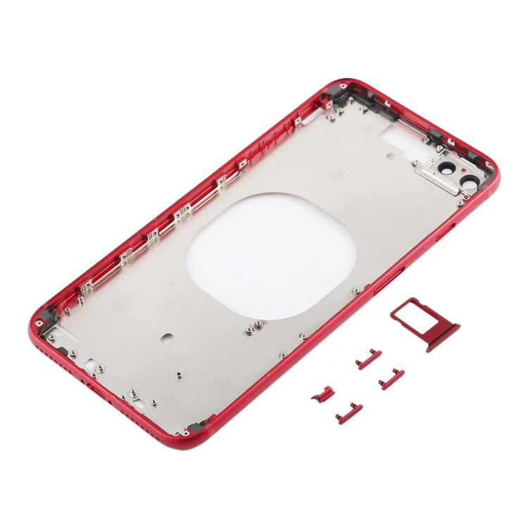 Transparent Back Cover with Camera Lens & SIM Card Tray & Side Keys for iPhone 8 Plus (Red) - Back Cover by PMC TechLife | Online Shopping South Africa | PMC TechLife