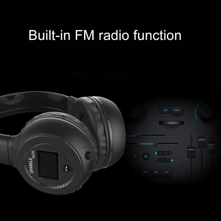 ZEALOT B570 Stereo Wired Wireless Bluetooth Subwoofer Headset with LED Color Screen Design & HD Microphone & FM, For Mobile Phones & Tablets & Laptops, Support 32GB TF Card Maximum(Black) - free shipping - PMC TechLife - Order now!