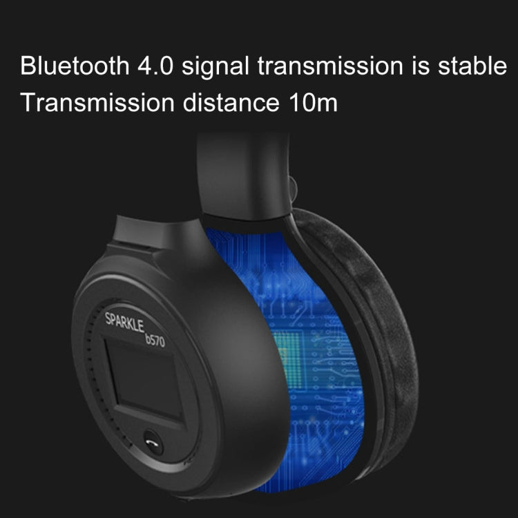 ZEALOT B570 Stereo Wired Wireless Bluetooth Subwoofer Headset with LED Color Screen Design & HD Microphone & FM, For Mobile Phones & Tablets & Laptops, Support 32GB TF Card Maximum(Black) - free shipping - PMC TechLife - Order now!