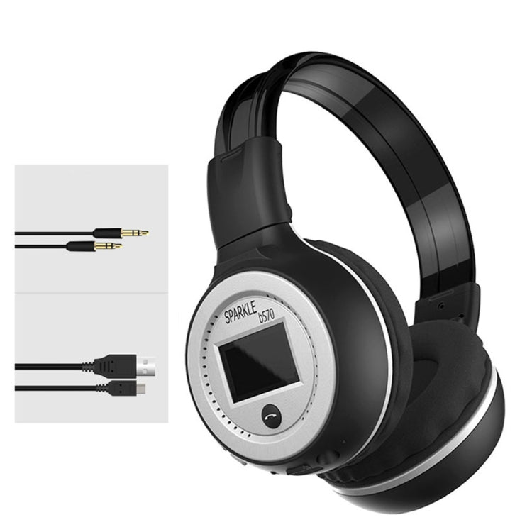 ZEALOT B570 Stereo Wired Wireless Bluetooth Subwoofer Headset with LED Color Screen Design & HD Microphone & FM, For Mobile Phones & Tablets & Laptops, Support 32GB TF Card Maximum(Grey) - free shipping - PMC TechLife - Order now!