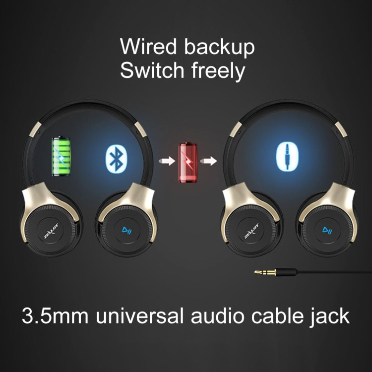 ZEALOT B26T Stereo Wired Wireless Bluetooth 4.0 Subwoofer Headset with 3.5mm Universal Audio Cable Jack & HD Microphone, For Mobile Phones & Tablets & Laptops, Support 32GB TF Card Maximum(Gold) - Headset & Headphone by ZEALOT | Online Shopping South Africa | PMC TechLife | Buy Now Pay Later Mobicred