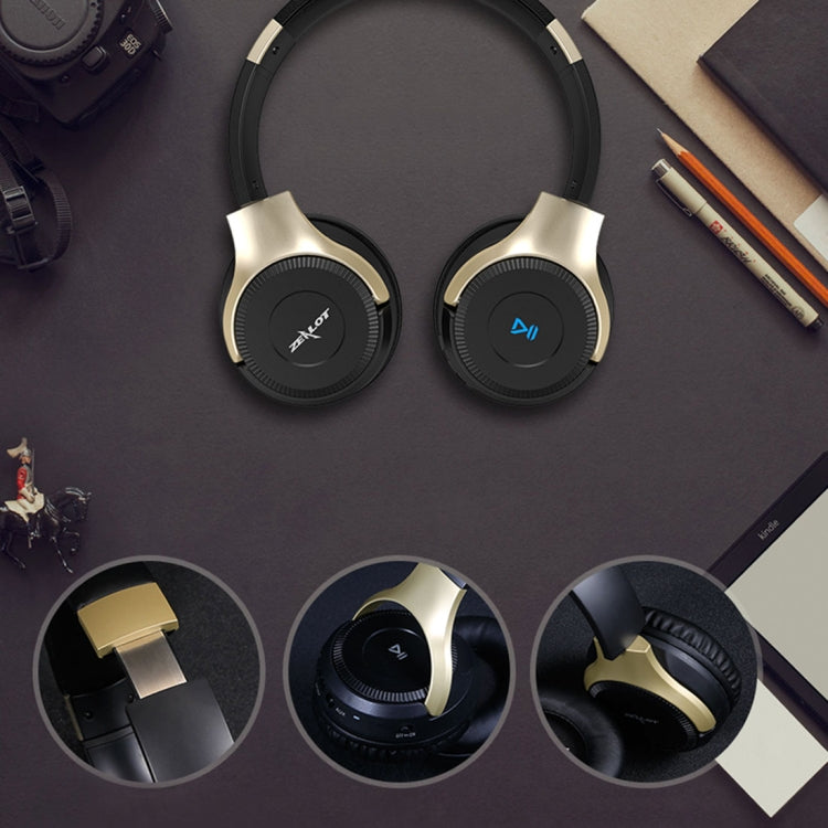 ZEALOT B26T Stereo Wired Wireless Bluetooth 4.0 Subwoofer Headset with 3.5mm Universal Audio Cable Jack & HD Microphone, For Mobile Phones & Tablets & Laptops, Support 32GB TF Card Maximum(Gold) - Headset & Headphone by ZEALOT | Online Shopping South Africa | PMC TechLife | Buy Now Pay Later Mobicred