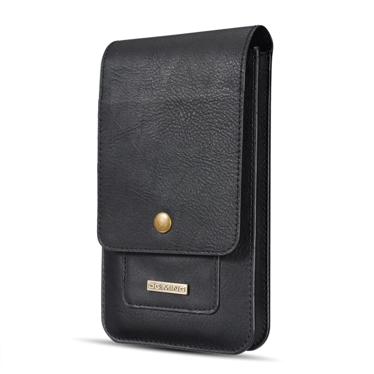 DG.MING Universal Cowskin Leather Protective Case Bag Waist Bag with Card Slots & Hook, For iPhone, Samsung, Sony, Huawei, Meizu, Lenovo, ASUS, Oneplus, Xiaomi, Cubot, Ulefone, Letv, DOOGEE, Vkworld, and other Smartphones Below 6.5 inch(Black) - More iPhone Cases by DG.MING | Online Shopping South Africa | PMC TechLife | Buy Now Pay Later Mobicred