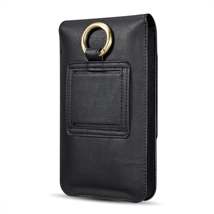 DG.MING Universal Cowskin Leather Protective Case Bag Waist Bag with Card Slots & Hook, For iPhone, Samsung, Sony, Huawei, Meizu, Lenovo, ASUS, Oneplus, Xiaomi, Cubot, Ulefone, Letv, DOOGEE, Vkworld, and other Smartphones Below 6.5 inch(Black) - More iPhone Cases by DG.MING | Online Shopping South Africa | PMC TechLife | Buy Now Pay Later Mobicred