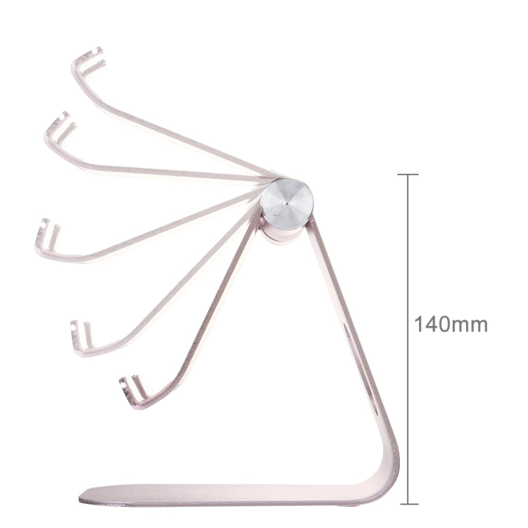 Exquisite Folding Adjustable Pivot Aluminium Alloy Desktop Holder Stand DOCK Cradle(Rose Gold) - Desktop Holder by PMC TechLife | Online Shopping South Africa | PMC TechLife