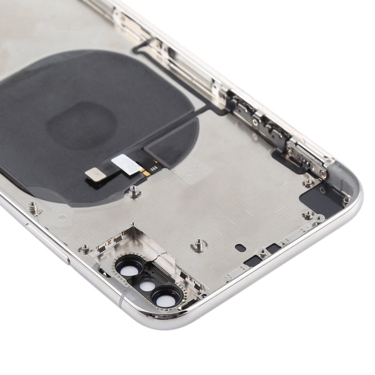 Battery Back Cover Assembly with Side Keys & Wireless Charging Module & Volume Button Flex Cable & Card Tray for iPhone X(White) - Back Cover by PMC TechLife | Online Shopping South Africa | PMC TechLife