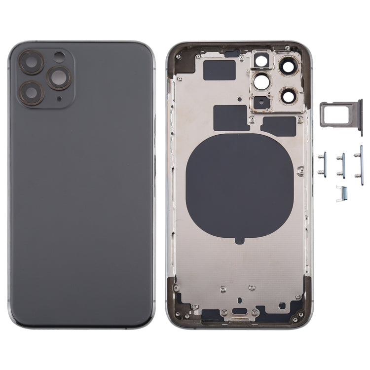 Back Housing Cover with SIM Card Tray & Side keys & Camera Lens for iPhone 11 Pro(Grey) - Back Cover by PMC TechLife | Online Shopping South Africa | PMC TechLife | Buy Now Pay Later Mobicred