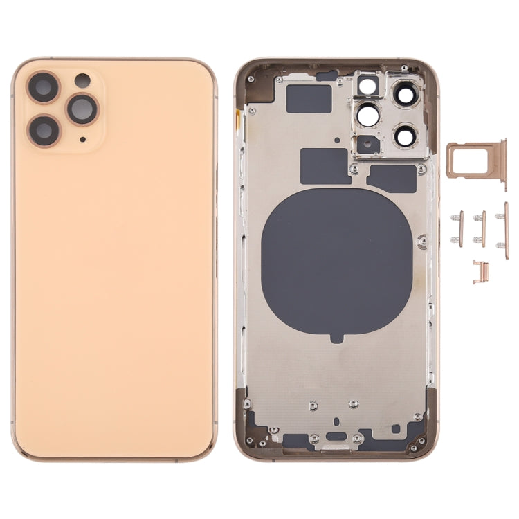 Back Housing Cover with SIM Card Tray & Side keys & Camera Lens for iPhone 11 Pro(Gold) - Back Cover by PMC TechLife | Online Shopping South Africa | PMC TechLife | Buy Now Pay Later Mobicred