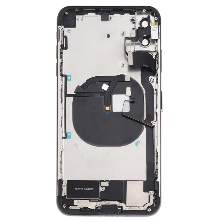 Battery Back Cover Assembly (with Side Keys & Speaker Ringer Buzzer & Motor & Camera Lens & Card Tray & Power Button + Volume Button + Charging Port + Signal Flex Cable & Wireless Charging Module) for iPhone XS Max(Black) - Back Cover by PMC TechLife | Online Shopping South Africa | PMC TechLife