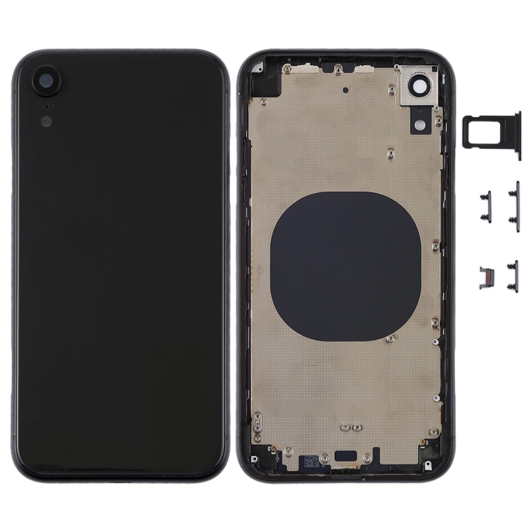 Back Housing Cover with Camera Lens & SIM Card Tray & Side Keys for iPhone XR(Black) - Back Cover by PMC TechLife | Online Shopping South Africa | PMC TechLife