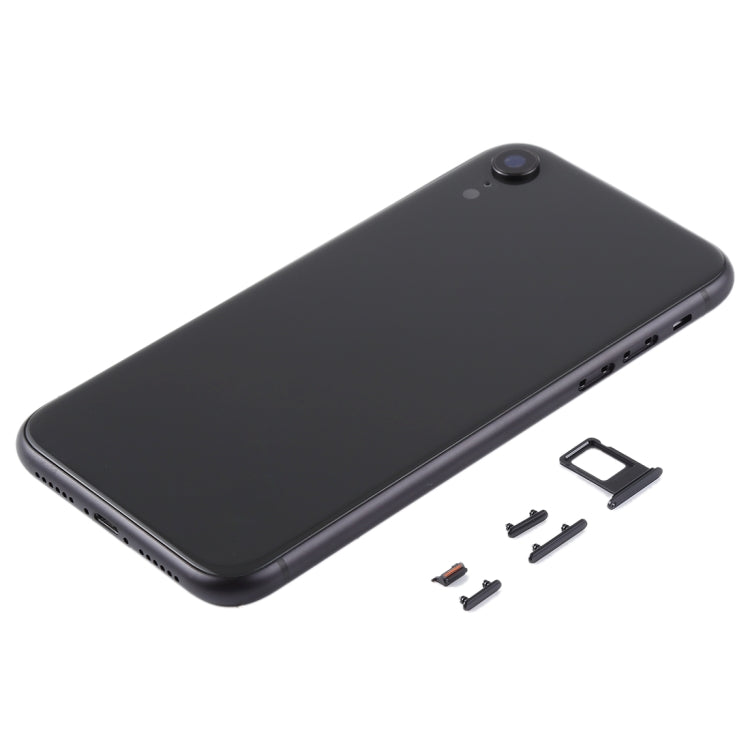 Back Housing Cover with Camera Lens & SIM Card Tray & Side Keys for iPhone XR(Black) - Back Cover by PMC TechLife | Online Shopping South Africa | PMC TechLife