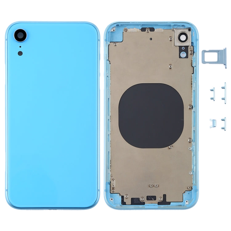 Back Housing Cover with Camera Lens & SIM Card Tray & Side Keys for iPhone XR(Blue) - Back Cover by PMC TechLife | Online Shopping South Africa | PMC TechLife
