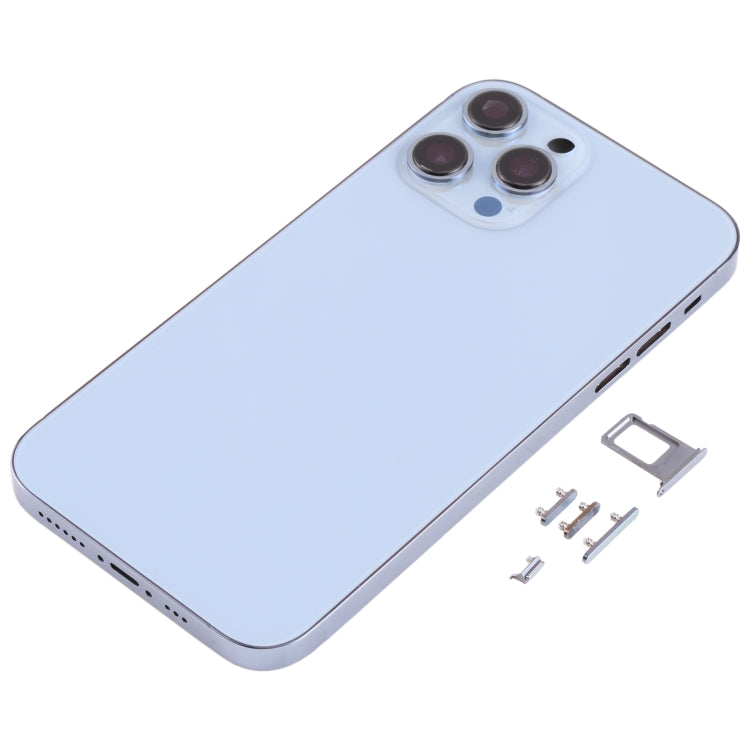 Stainless Steel Material Back Housing Cover with Appearance Imitation of iP13 Pro for iPhone XR(Blue) - Back Cover by PMC TechLife | Online Shopping South Africa | PMC TechLife | Buy Now Pay Later Mobicred