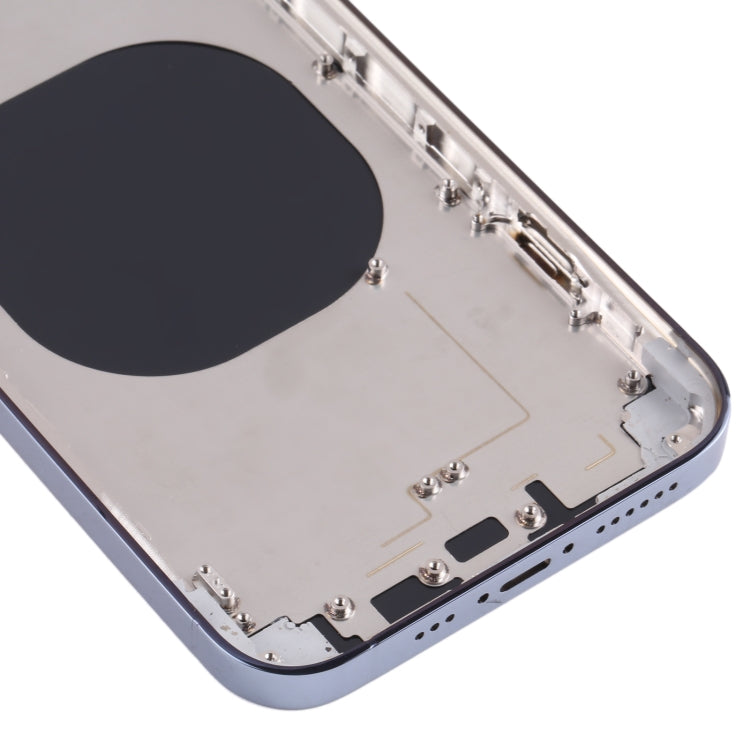 Stainless Steel Material Back Housing Cover with Appearance Imitation of iP13 Pro for iPhone XR(Blue) - Back Cover by PMC TechLife | Online Shopping South Africa | PMC TechLife | Buy Now Pay Later Mobicred