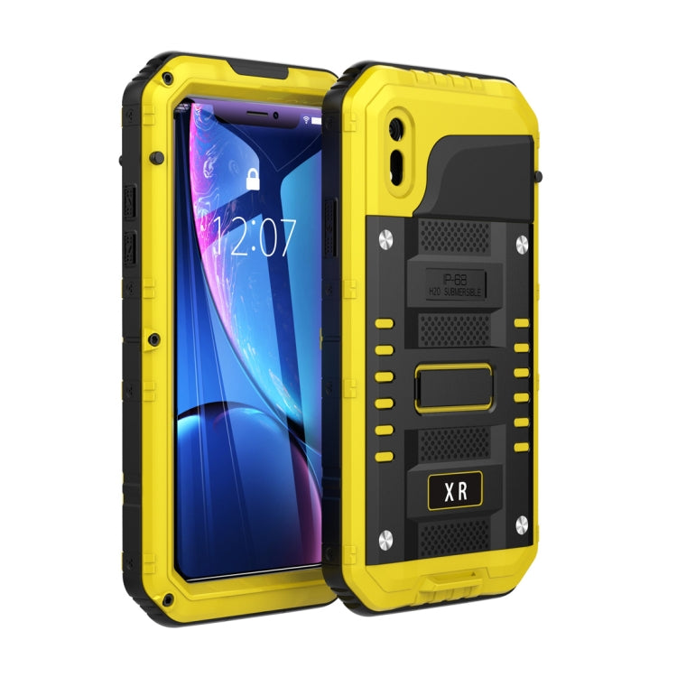 For iPhone XR Waterproof Dustproof Shockproof Zinc Alloy + Silicone Case (Yellow) - free shipping - PMC TechLife - Order now!