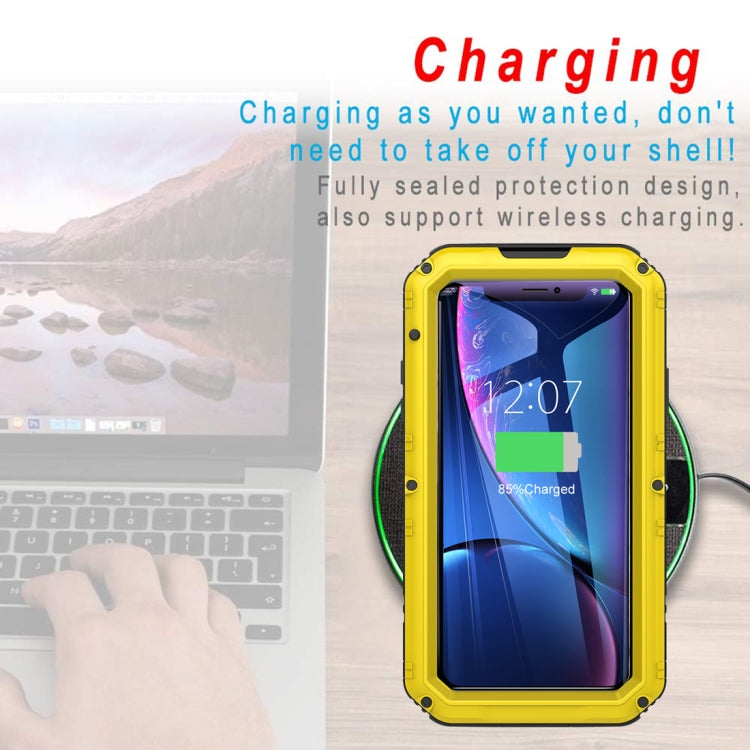 For iPhone XR Waterproof Dustproof Shockproof Zinc Alloy + Silicone Case (Yellow) - free shipping - PMC TechLife - Order now!
