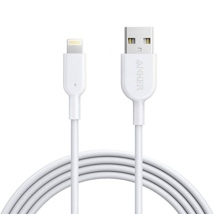ANKER PowerLine II USB to 8 Pin MFI Certificated Charging Data Cable, Length: 0.9m(White) - MFI Cable by ANKER | Online Shopping South Africa | PMC TechLife | Buy Now Pay Later Mobicred
