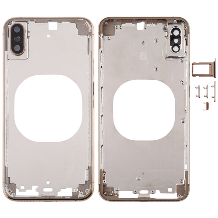 Transparent Back Cover with Camera Lens & SIM Card Tray & Side Keys for iPhone XS(Gold) - Back Cover by PMC TechLife | Online Shopping South Africa | PMC TechLife