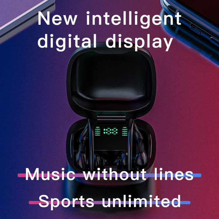 MD03 Wireless Ear-mounted Bluetooth Earphone with Charging Box & Digital Display, Support Touch & HD Call & Voice Assistant & NFC(Black) - Bluetooth Earphone by PMC TechLife | Online Shopping South Africa | PMC TechLife