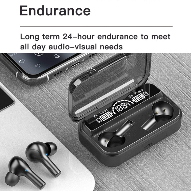 278 TWS External Noise Cancelling Touch Bluetooth Earphone with Charging Box, Support LED Power Digital Display & Breathing Lights & Call & Voice Assistant(Black) - TWS Earphone by PMC TechLife | Online Shopping South Africa | PMC TechLife