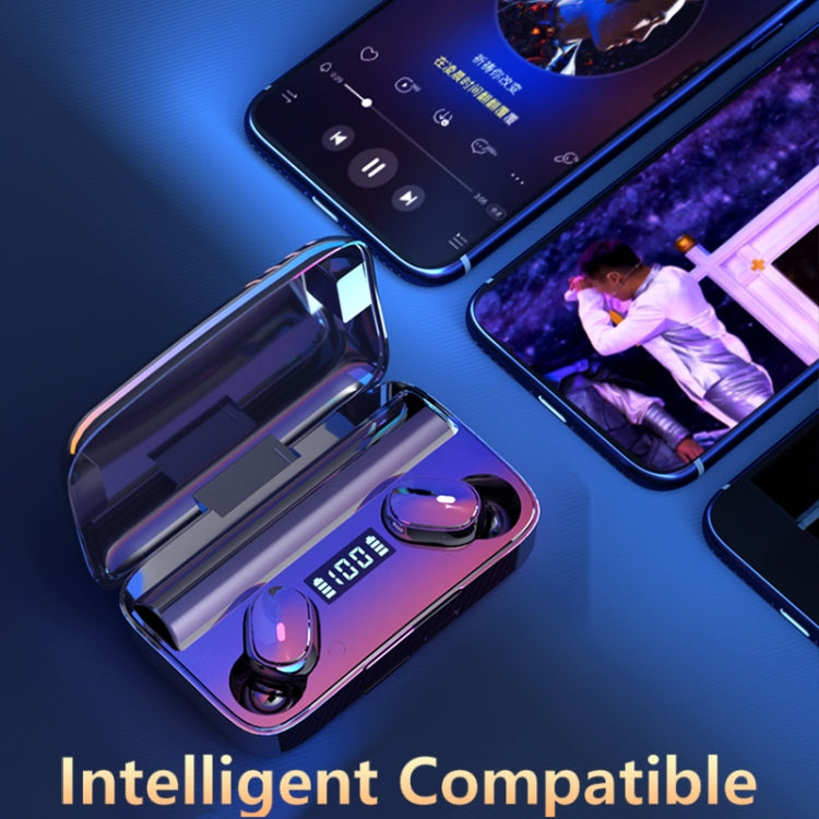 A9 TWS CVC8.0 and DSP Dual Noise Cancelling Bluetooth Earphone with Magnetic Charging Box & LED Digital Display, Support Touch & HD Call & Siri & Power Bank(Black) - TWS Earphone by PMC TechLife | Online Shopping South Africa | PMC TechLife