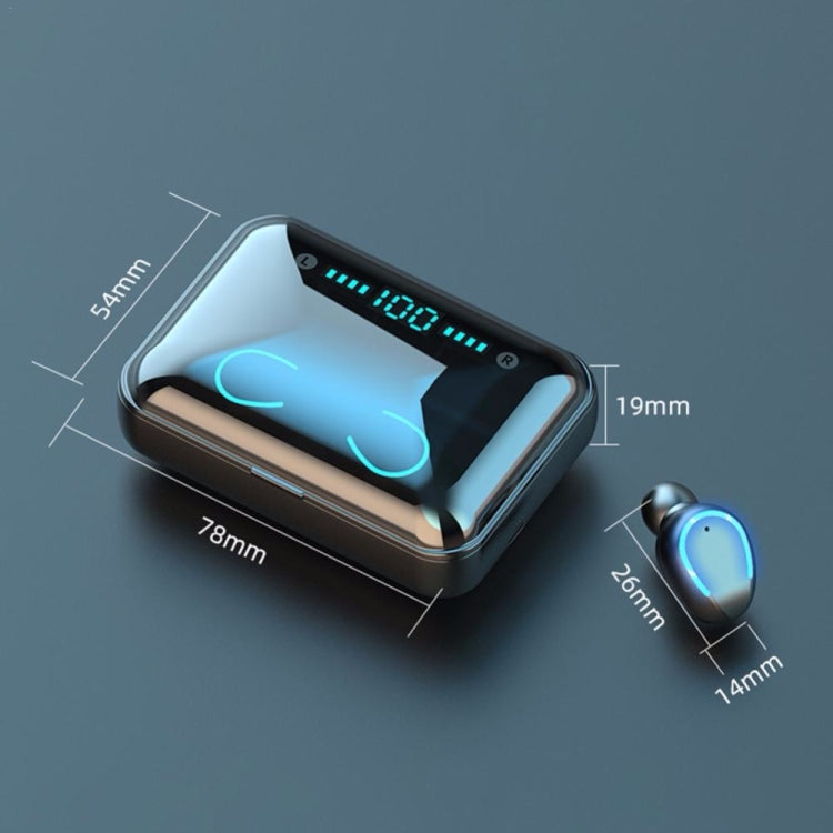 F9-5 Intelligent Noise Cancelling Touch Bluetooth Earphone with Charging Box, Supports Three-screen LED Power Display & HD Call & Power Bank & Siri(Black) - Bluetooth Earphone by PMC TechLife | Online Shopping South Africa | PMC TechLife