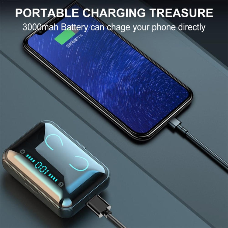 F9-5 Intelligent Noise Cancelling Touch Bluetooth Earphone with Charging Box, Supports Three-screen LED Power Display & HD Call & Power Bank & Siri(White) - Bluetooth Earphone by PMC TechLife | Online Shopping South Africa | PMC TechLife