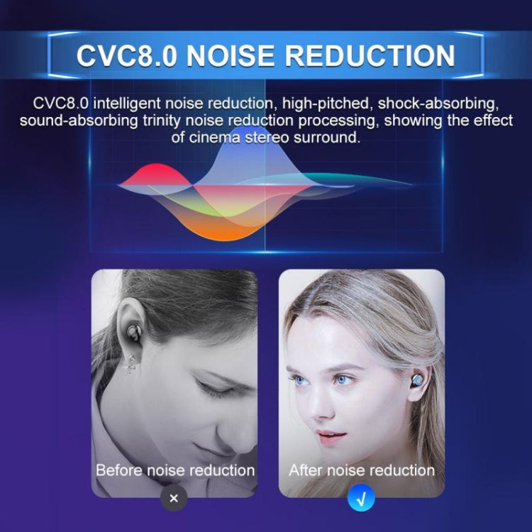F9-8 TWS CVC8.0 Noise Cancelling Touch Mini Bluetooth Earphone with Charging Box, Support Three-screen LED Power Display & Mobile Phone Holder & Call & Voice Assistant(Black) - TWS Earphone by PMC TechLife | Online Shopping South Africa | PMC TechLife