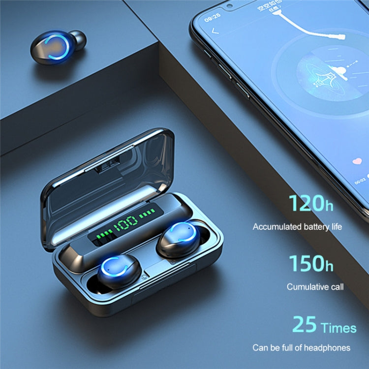 F9-9 TWS CVC8.0 Noise Cancelling Bluetooth Earphone with Charging Box, Support Touch Lighting Effect & Three-screen LED Power Display & Power Bank & Mobile Phone Holder & HD Call & Voice Assistant(Black) - TWS Earphone by PMC TechLife | Online Shopping South Africa | PMC TechLife