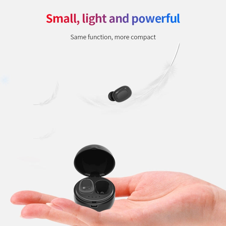 A10 TWS Space Capsule Shape Wireless Bluetooth Earphone with Magnetic Charging Box & Lanyard, Support HD Call & Automatic Pairing Bluetooth(Black White) - TWS Earphone by PMC TechLife | Online Shopping South Africa | PMC TechLife