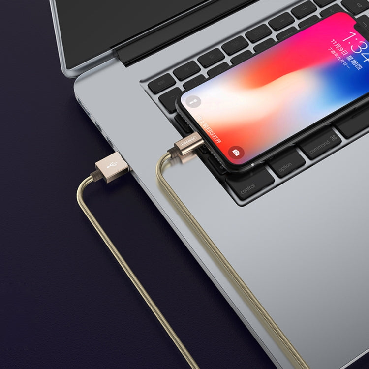 JOYROOM S-M369 Simple Series 2.4A 8 Pin Nylon Braided Data Cable, Length: 1.2m (Gold) - Multifunction Cable by JOYROOM | Online Shopping South Africa | PMC TechLife | Buy Now Pay Later Mobicred