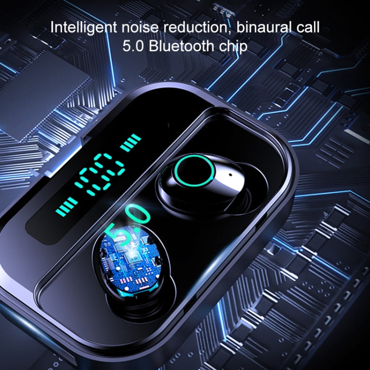 M7 TWS V5.0 Binaural Wireless Stereo Bluetooth Headset with Charging Case and Digital Display(Black) - TWS Earphone by PMC TechLife | Online Shopping South Africa | PMC TechLife