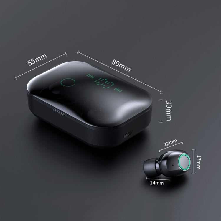 M7 TWS V5.0 Binaural Wireless Stereo Bluetooth Headset with Charging Case and Digital Display(White) - TWS Earphone by PMC TechLife | Online Shopping South Africa | PMC TechLife