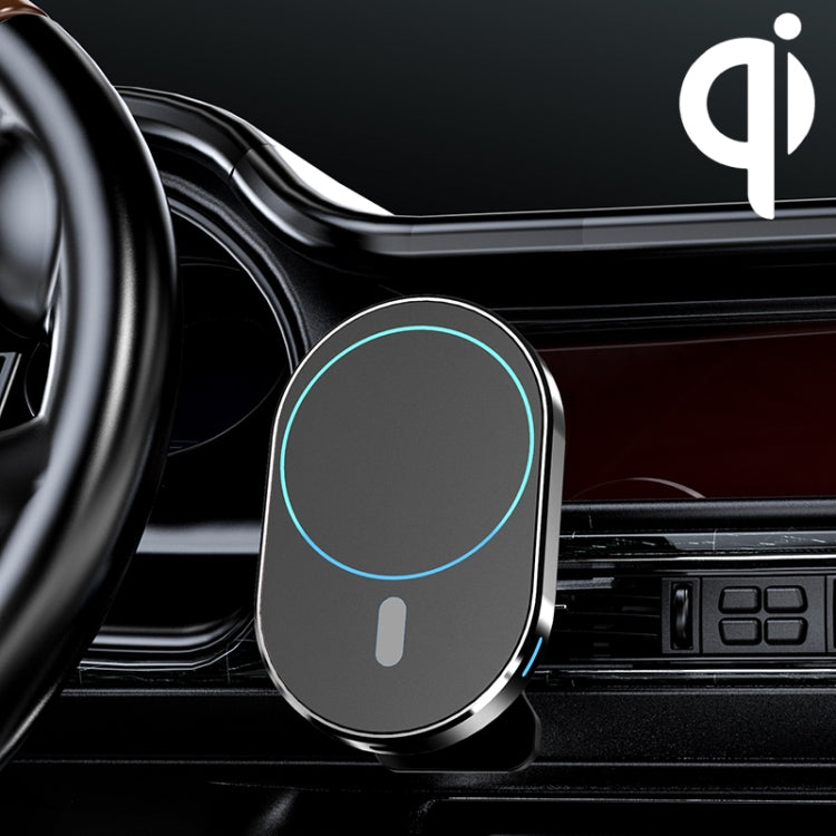 JJT-968 15W Max Output Magnetic Car Air Outlet Bracket Wireless Charger(Black) - Wireless Charger Holders by PMC TechLife | Online Shopping South Africa | PMC TechLife