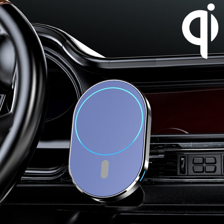 JJT-968 15W Max Output Magnetic Car Air Outlet Bracket Wireless Charger(Blue) - Wireless Charger Holders by PMC TechLife | Online Shopping South Africa | PMC TechLife