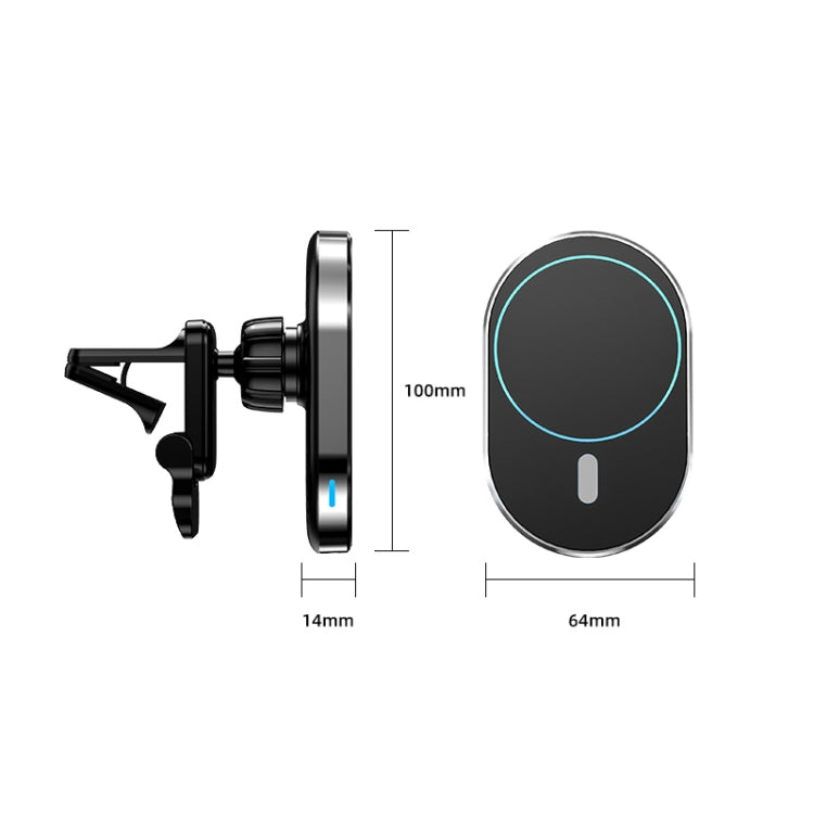 JJT-968 15W Max Output Magnetic Car Air Outlet Bracket Wireless Charger(Black) - Wireless Charger Holders by PMC TechLife | Online Shopping South Africa | PMC TechLife