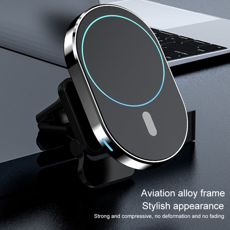 JJT-968 15W Max Output Magnetic Car Air Outlet Bracket Wireless Charger(Green) - Wireless Charger Holders by PMC TechLife | Online Shopping South Africa | PMC TechLife