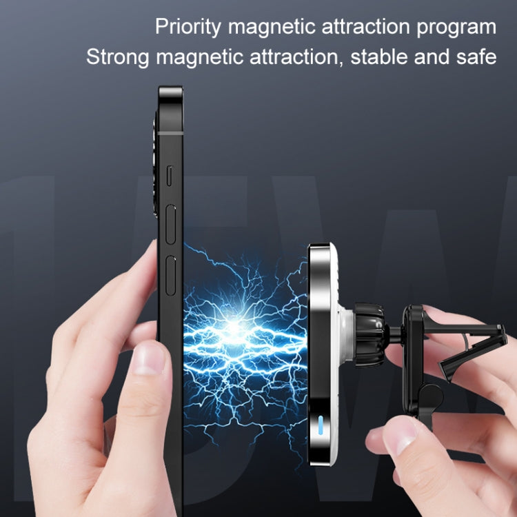 JJT-968 15W Max Output Magnetic Car Air Outlet Bracket Wireless Charger(Green) - Wireless Charger Holders by PMC TechLife | Online Shopping South Africa | PMC TechLife