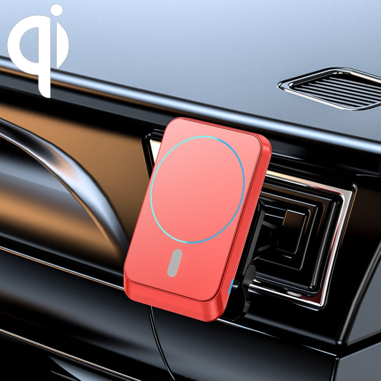 JJT-969 15W Max Output Magnetic Car Air Outlet Bracket Wireless Charger(Red) - Wireless Charger Holders by PMC TechLife | Online Shopping South Africa | PMC TechLife