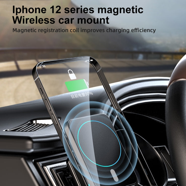 JJT-969 15W Max Output Magnetic Car Air Outlet Bracket Wireless Charger(Green) - Wireless Charger Holders by PMC TechLife | Online Shopping South Africa | PMC TechLife