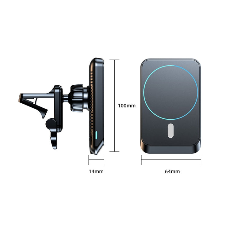 JJT-969 15W Max Output Magnetic Car Air Outlet Bracket Wireless Charger(Green) - Wireless Charger Holders by PMC TechLife | Online Shopping South Africa | PMC TechLife