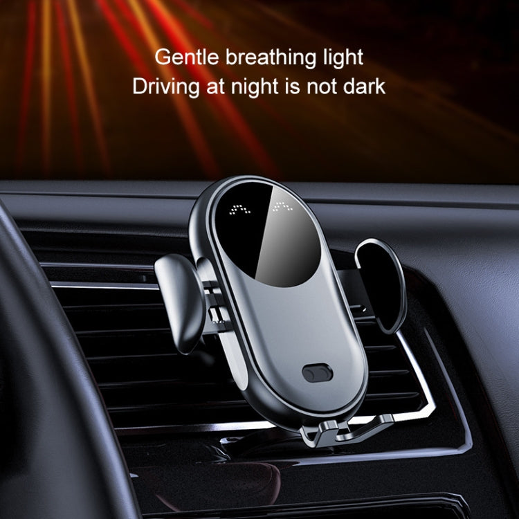K10 15W Max Output Infrared Sensor Car Air Outlet Bracket Wireless Charger(Black) - Wireless Charger Holders by PMC TechLife | Online Shopping South Africa | PMC TechLife