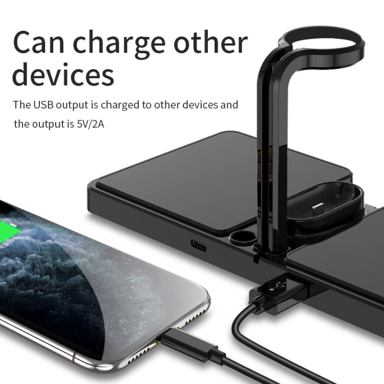 K04 4 in 1 10W Qi Standard Wireless Charger for Mobile Phones & iWatch & AirPods (White) - free shipping - PMC TechLife - Order now!