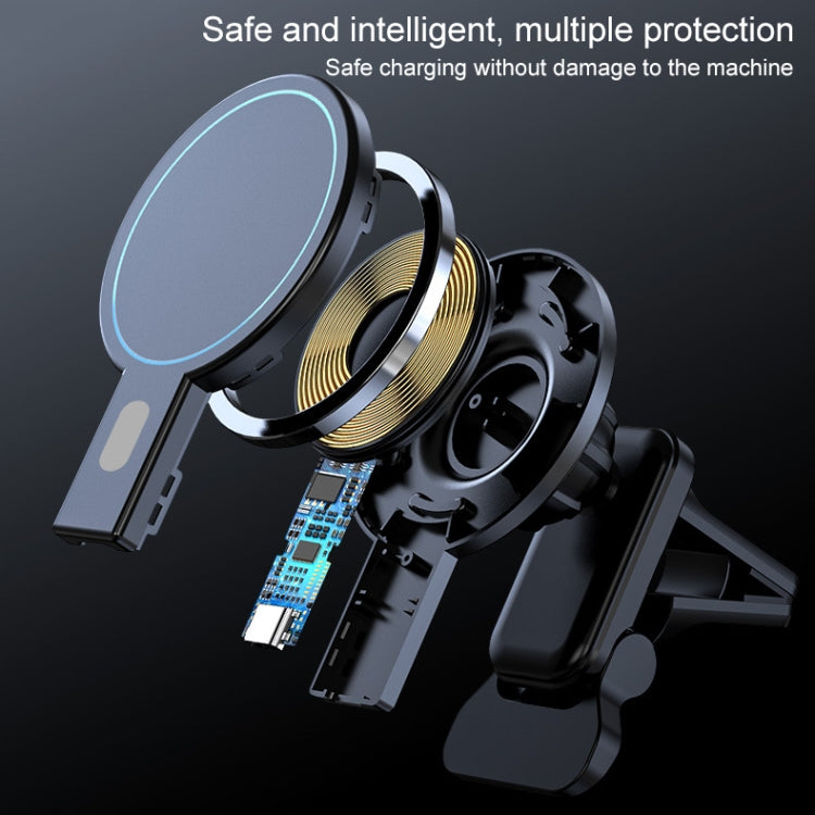 K07 15W Max Output Magnetic Car Air Outlet Bracket Wireless Charger(White) - Wireless Charger Holders by PMC TechLife | Online Shopping South Africa | PMC TechLife