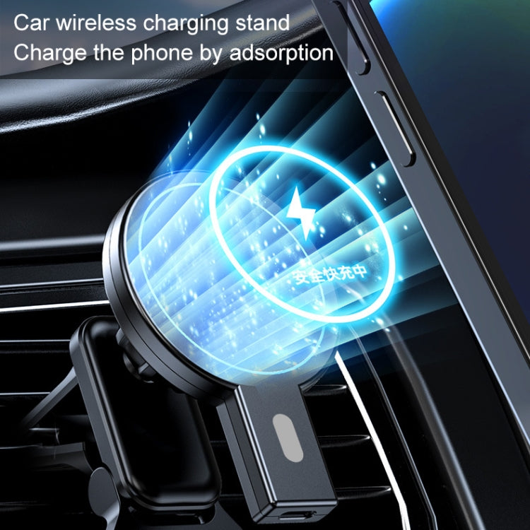 K07 15W Max Output Magnetic Car Air Outlet Bracket Wireless Charger(Black) - Wireless Charger Holders by PMC TechLife | Online Shopping South Africa | PMC TechLife