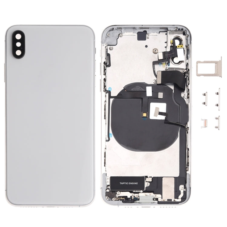 Battery Back Cover Assembly (with Side Keys & Speaker Ringer Buzzer & Motor & Camera Lens & Card Tray & Power Button + Volume Button + Charging Port + Signal Flex Cable & Wireless Charging Module) for iPhone XS(White) - Back Cover by PMC TechLife | Online Shopping South Africa | PMC TechLife | Buy Now Pay Later Mobicred