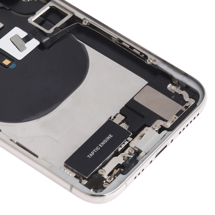 Battery Back Cover Assembly (with Side Keys & Speaker Ringer Buzzer & Motor & Camera Lens & Card Tray & Power Button + Volume Button + Charging Port + Signal Flex Cable & Wireless Charging Module) for iPhone XS(White) - Back Cover by PMC TechLife | Online Shopping South Africa | PMC TechLife | Buy Now Pay Later Mobicred