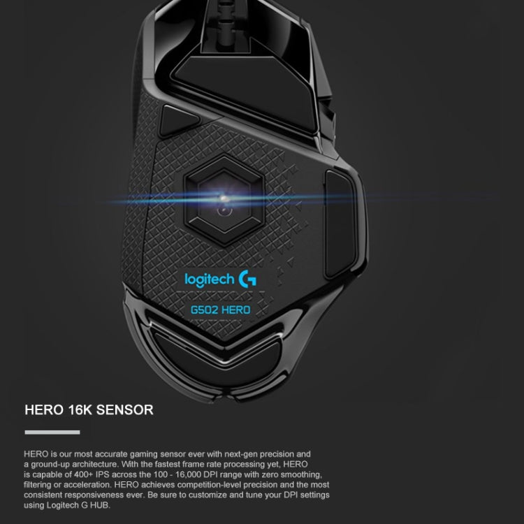 Logitech G502 HERO Wired Gaming Mouse with 11 Buttons, Length: 2.1m - free shipping - PMC TechLife - Order now!